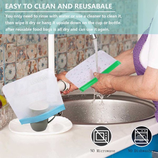 Reusable Sandwich Bags - 10 Pack Leakproof Freezer Gallon Bags BPA Free- Extra Thick Durable Reusable Storage Bags - Reusable Snack Bags For Food Fruit Travel Storage Home Organization