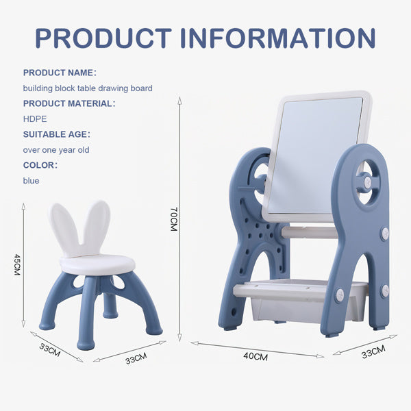 2 in 1 Kids Table & Chair; Painting Board with Storage; Children Convertible Activity Table Set for Drawing Reading Art / Drawing Board Writing Desk Toddlers Play Build Brick