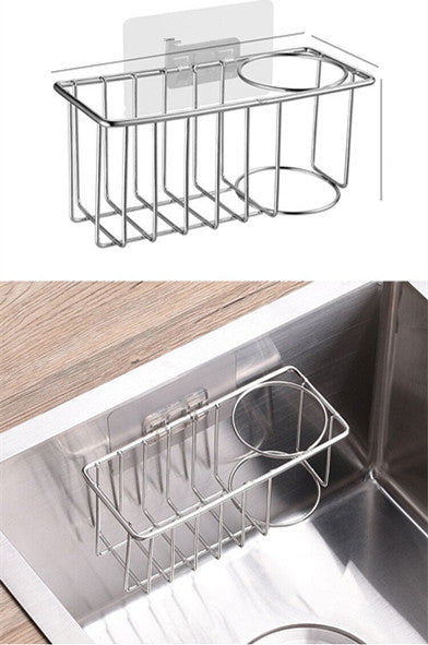 Stainless Steel Sink Hanging Basket Storage Drain Rack Kitchen Rack Sink Sink Hanging Basket Storage Rack Non-Magnetic
