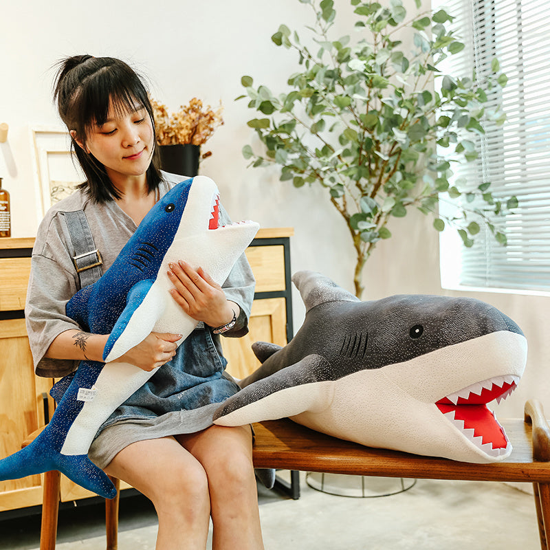 Cute Giant Soft Shark Stuffed Plush Toys Office Nap Pillow Home Comfort Cushion Child Decor Christmas Gift Sea Animal Doll
