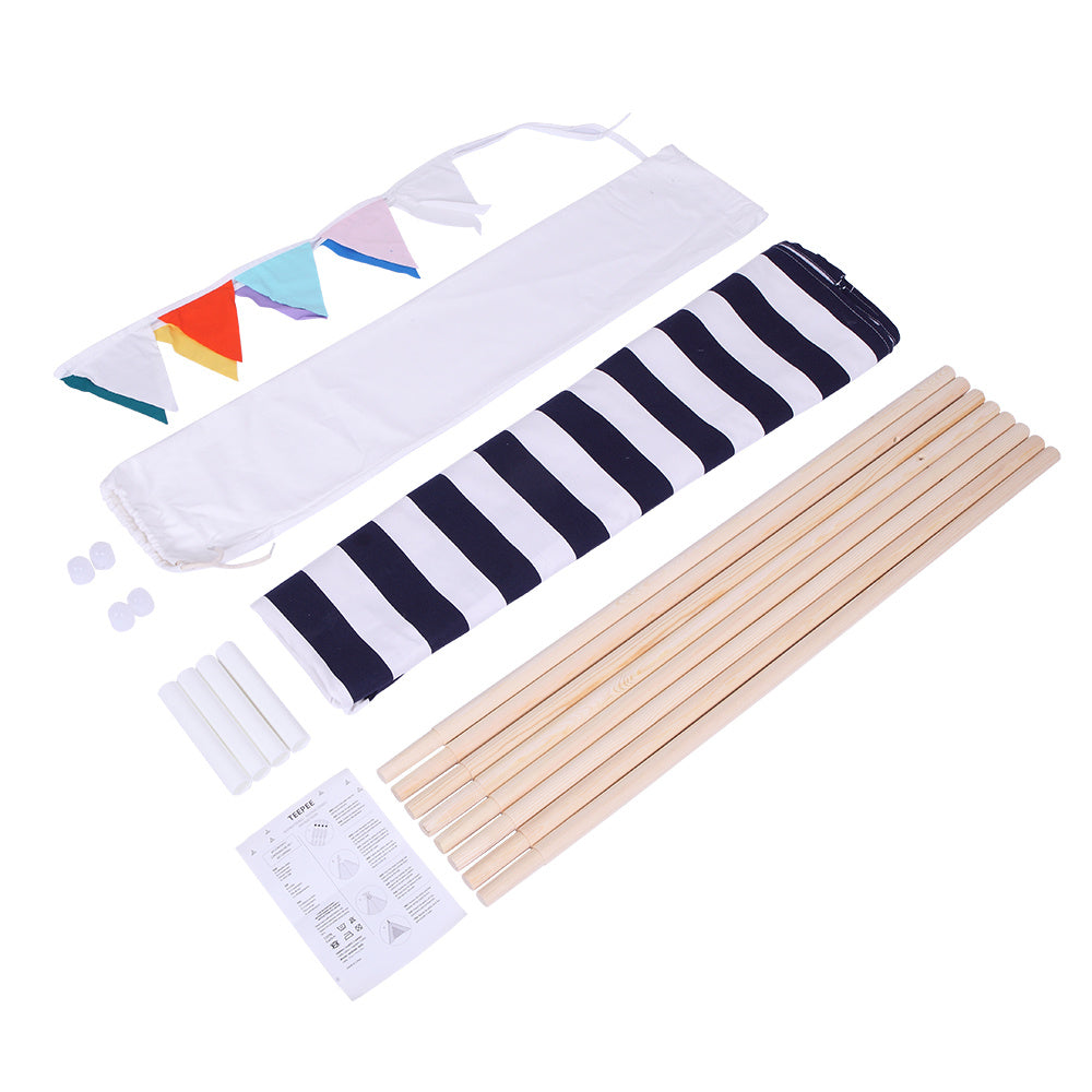 Indian Tent Children Teepee Tent Baby Indoor Dollhouse with Small Coloured Flags roller shade and pocket XH