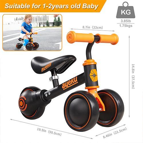 Baby Balance Bike, Bikes for Toddlers Age 12-24 Months, Best Gifts for Girls Boys to Scoot Around with Comfortable Adjustable seat in 3 Wheels