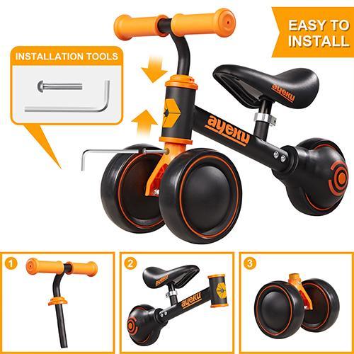 Baby Balance Bike, Bikes for Toddlers Age 12-24 Months, Best Gifts for Girls Boys to Scoot Around with Comfortable Adjustable seat in 3 Wheels